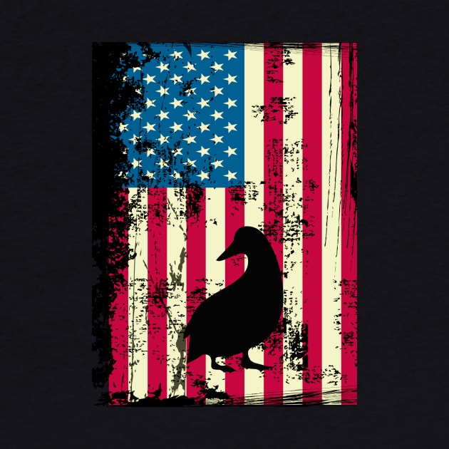 Duck American Flag USA Patriotic 4th Of July Gifts by KittleAmandass